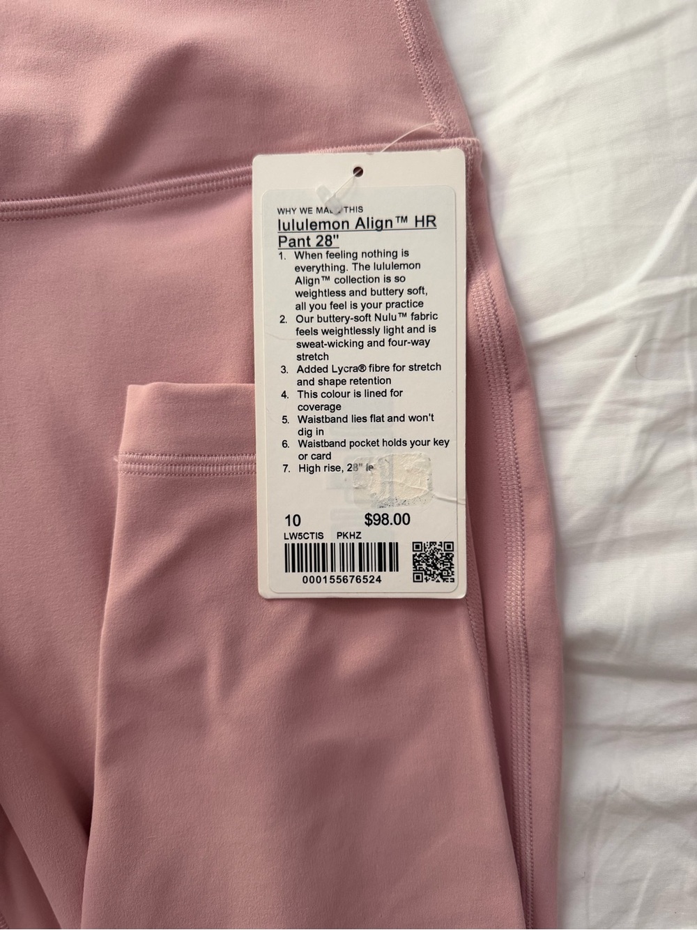 lululemon Align HR Pant 28" in Soft Pink